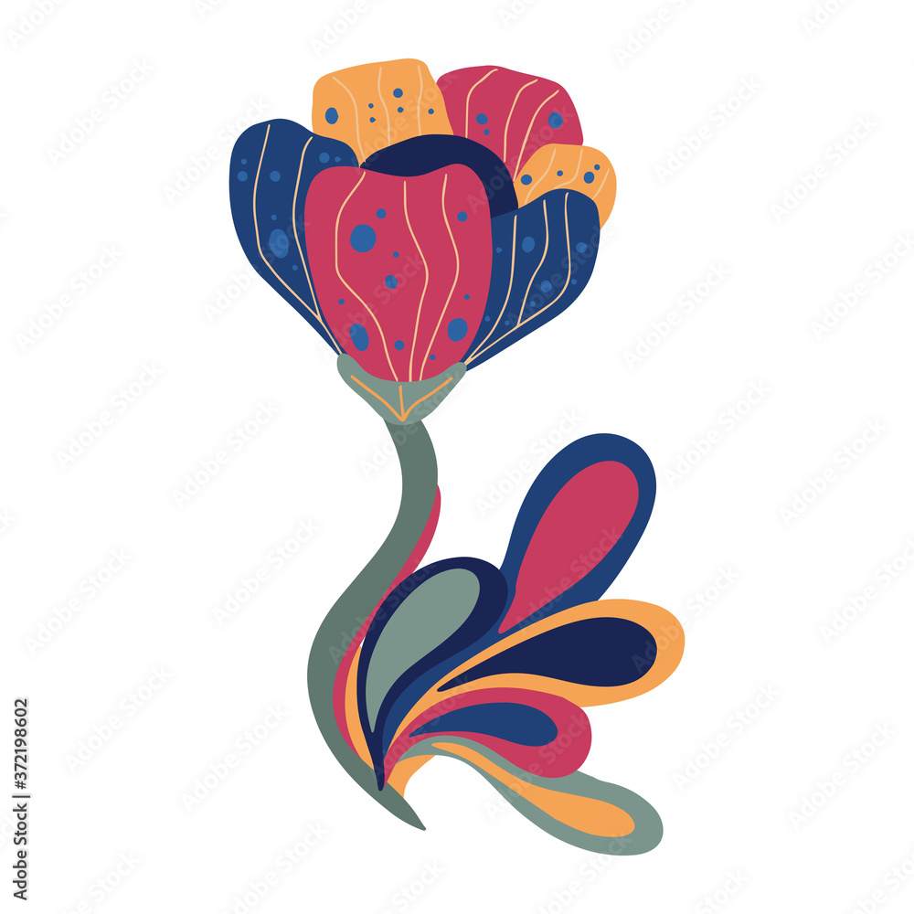 Obraz premium Vector floral element for creating fashion prints, postcard, wedding invitations, banners, floral arrangement illustrations, bouquets.