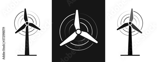 Pedestal Fan, Wind Air Cooler Set Icons
