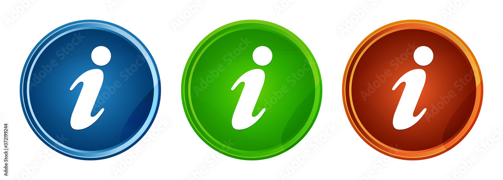 Info icon stylish round button set glass design Info icon stylish round button set glass design