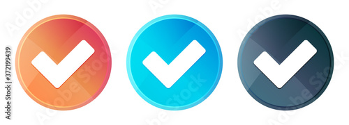 Validate icon steam mist round button set shiny illustration