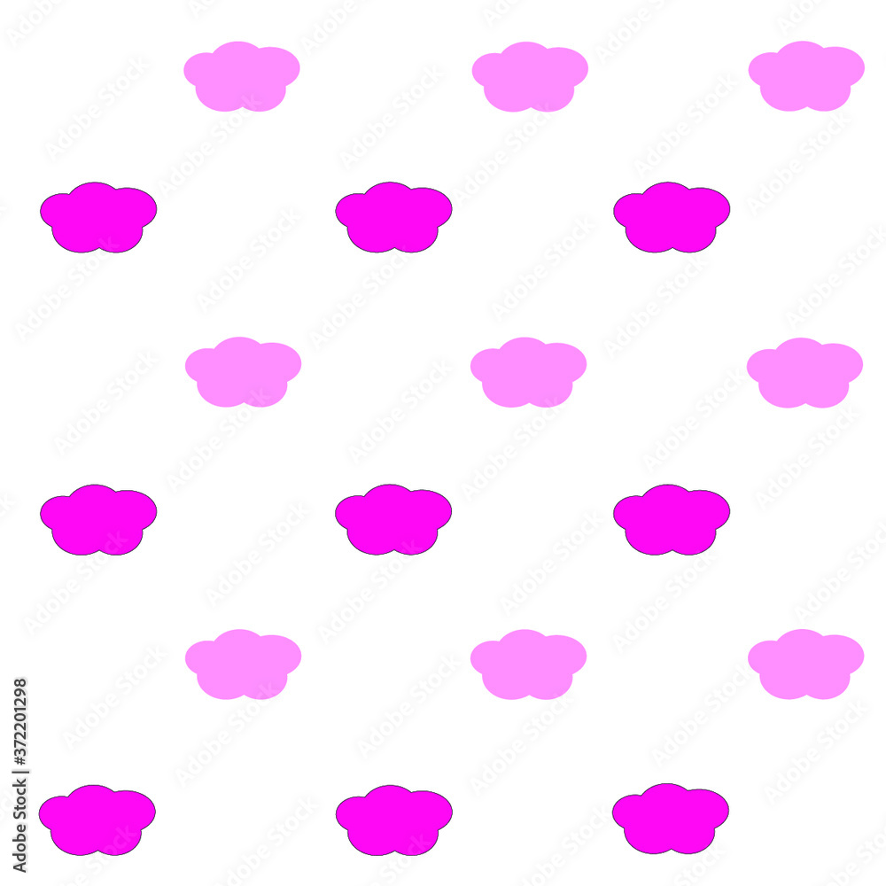 Pattern with pink clouds on a white background Pattern with pink clouds on a white background