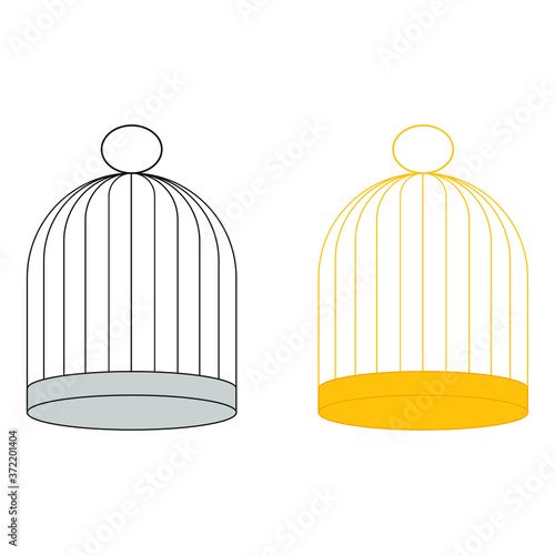 Gold and metal bird cages