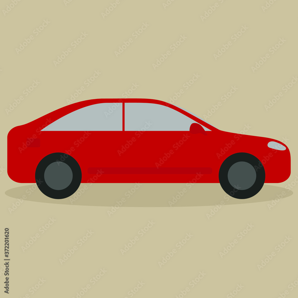 Red car on a beige background
