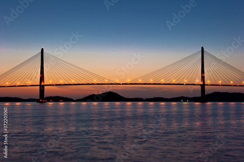 Wonderful sunset night view of the grand bridge © Chongbum Thomas Park