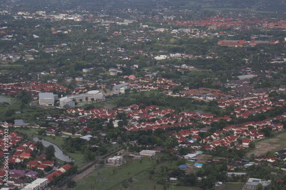 City Scape from Air-plane 