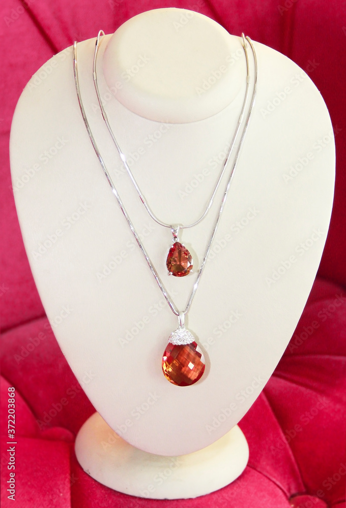 women's jewelry necklace with precious brown a stone women's jewelry necklace with precious brown a stone