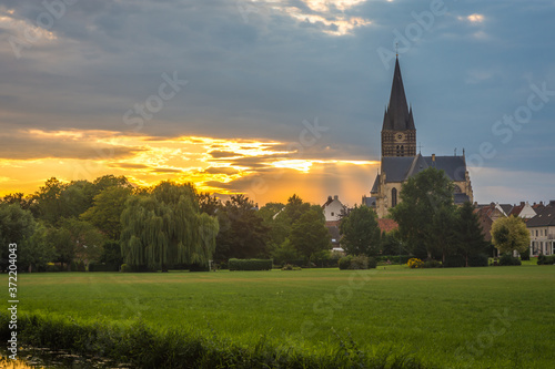 Abbey Church in Thorn by sunset, Province of Limburg, The Netherlands