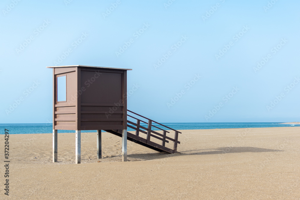 Lifeguard hut on Puerto del Carmen beach, Lanzarote island