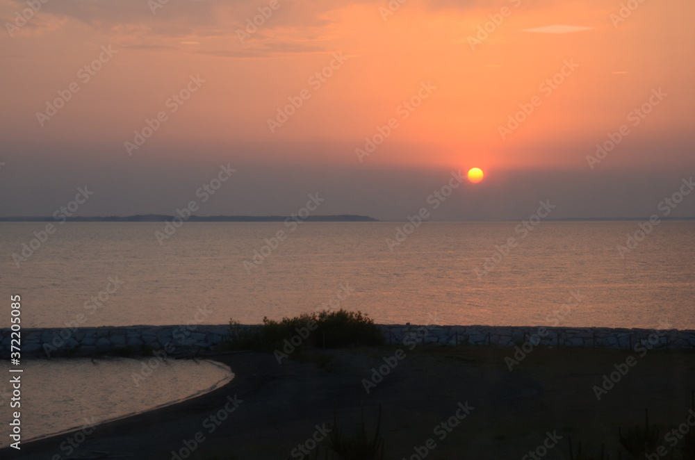 霞ヶ浦の夕日