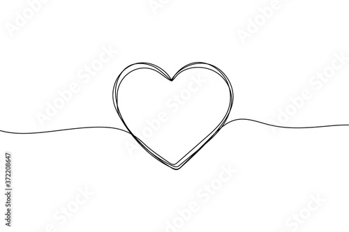Heart sketch, vector love in line shape. Cute outline doodle heart on white background for valentine, wedding, vintage decoration. Hand drawing design illustration.