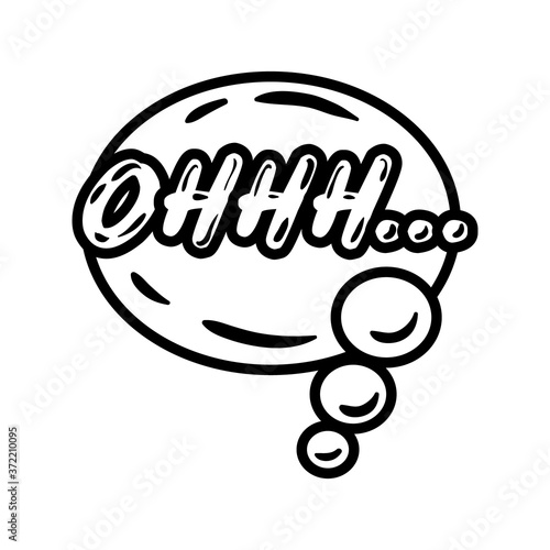 speech bubble with expresion ohhh word pop art line style