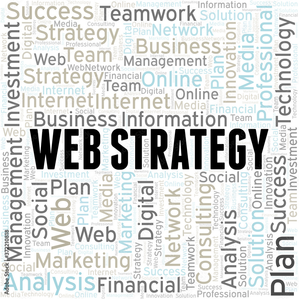 Web Strategy word cloud create with text only.