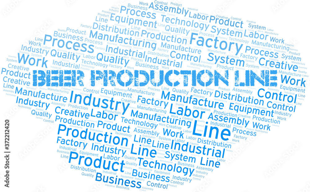 Fototapeta premium Beer Production Line word cloud create with text only.