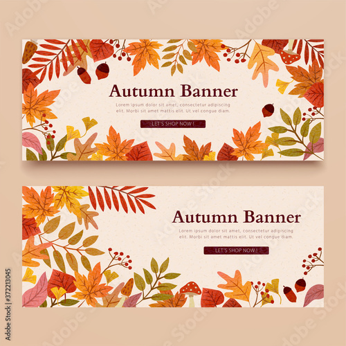 Autumn foliage banner template