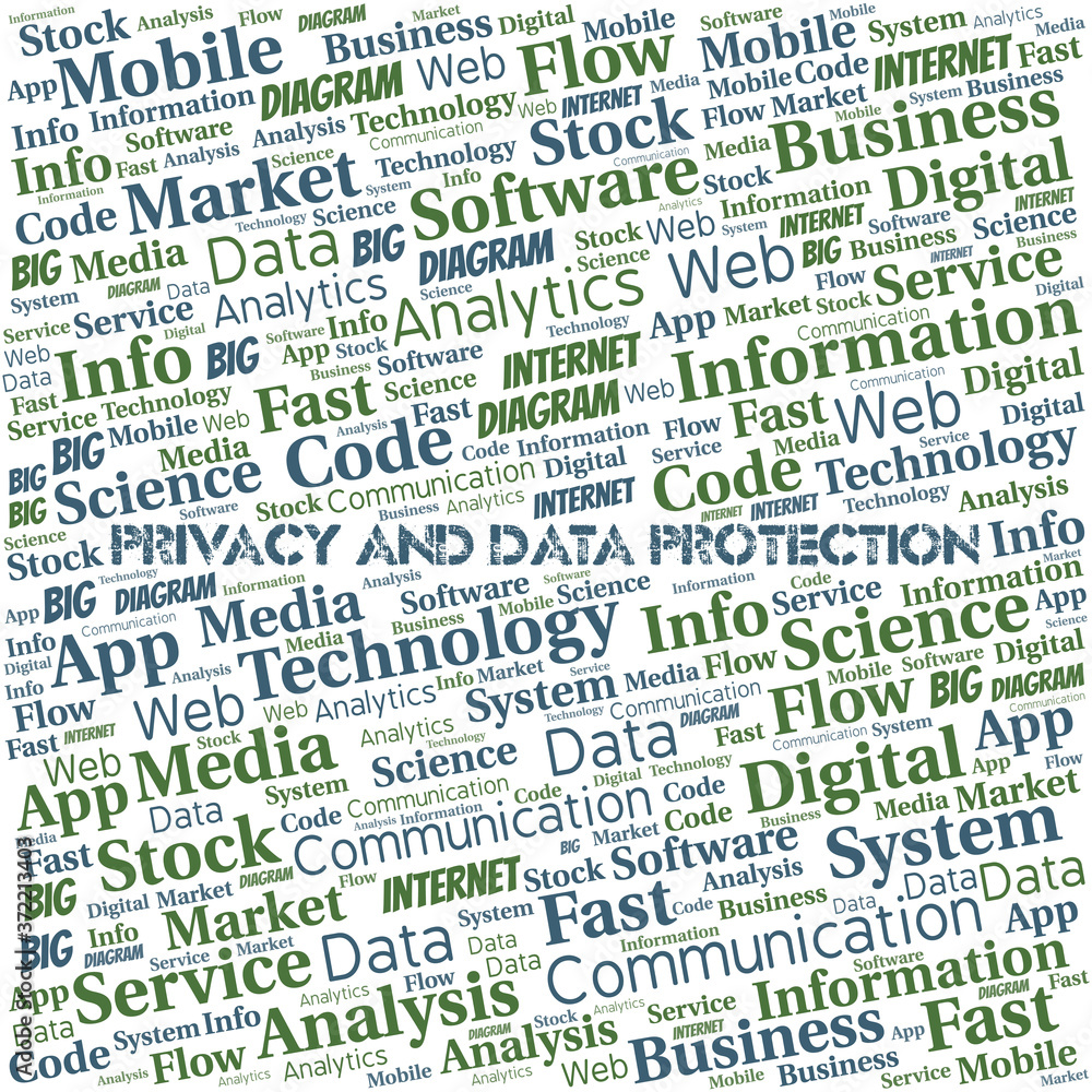Privacy And Data Protection vector word cloud, made with text only. Privacy And Data Protection vector word cloud, made with text only.