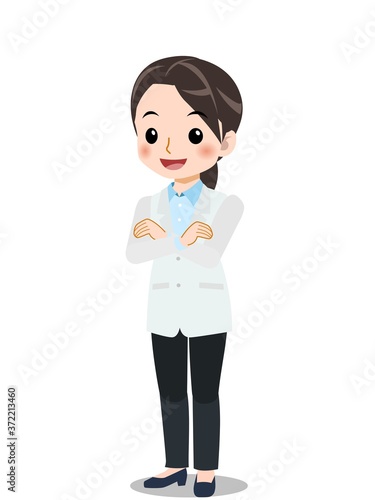 白衣を着た女性