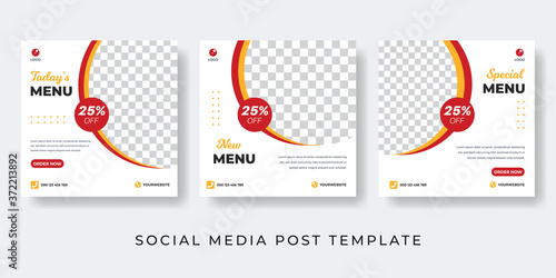 Culinary social media post simple collection with photo space
