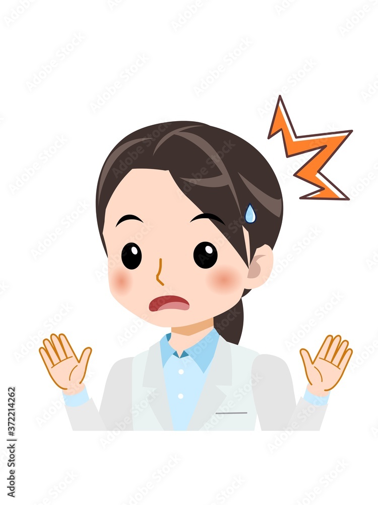 白衣を着た若い女性