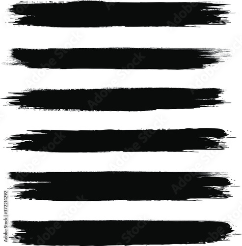 Black line, brush strokes, ink paint.  EPS 10. Paint splatter, ink stroke on transparent background. Dirty artistic design.