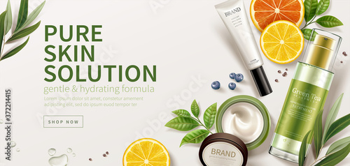 Natural skincare product ad