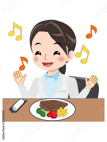 白衣の専門家の女性