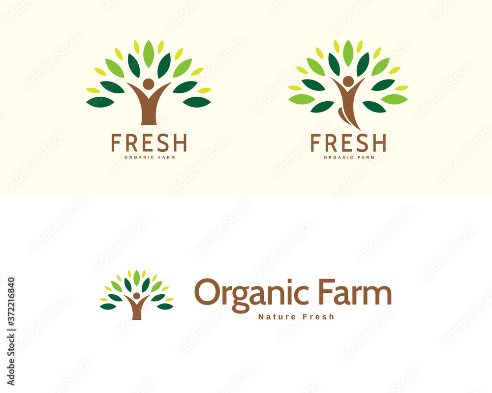 Organic production logo set