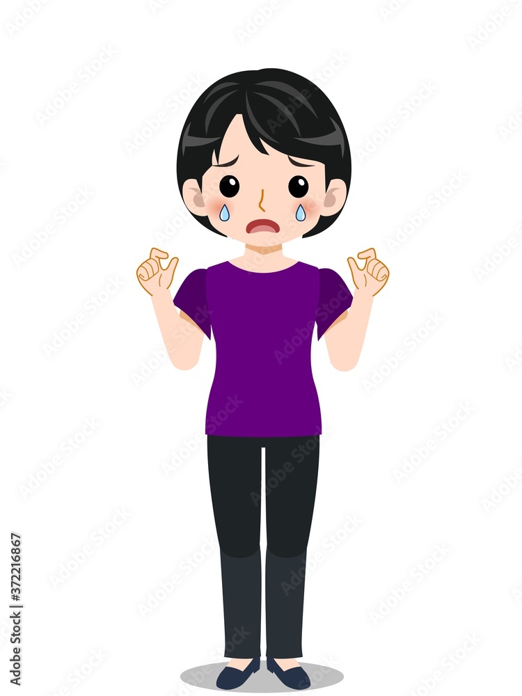 紫の服を着た若い女性