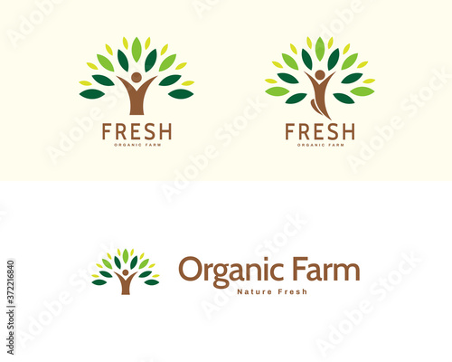 Organic production logo set