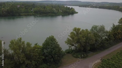 Breitenauer See (Lake Breitenau) at Loewenstein, Germany - the lake is closed for the public during the Corona Pandemic in August 2020. photo