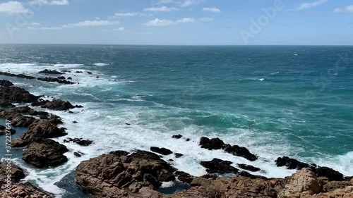HD summer day video of Mossel Bay, ocean coastal town and its fine old buildings. Mossel Bay is a historical (est. 1848) town in Garden Route of Western Cape Province, South Africa photo