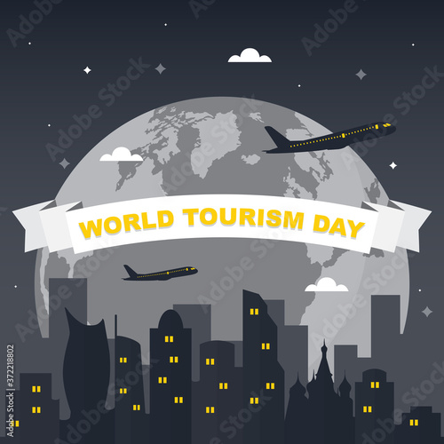 Moscow City Russia Europe Travel World Tourism Day Illustration