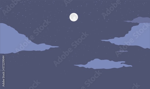 Night on moon gray background. Bright space landscape with ashy clouds galactic luminous infinity constellations and nebula in moon vector light beautiful astronomical space.