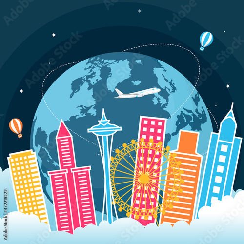 Seattle City Washington United States America Travel World Tourism Day