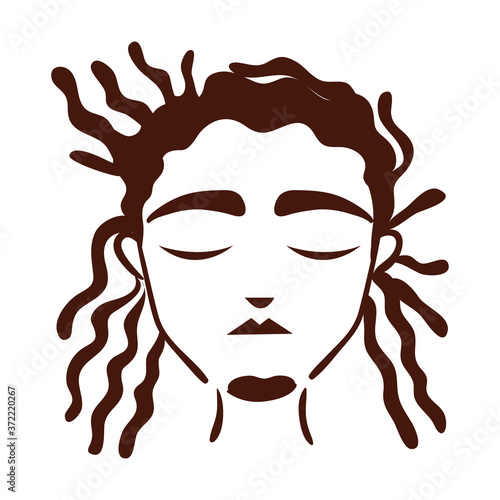 young afro man ethnicity with rasta hair style silhouette style icon