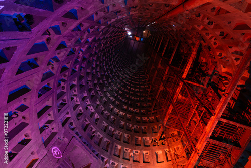 deep dark tunnel mine in the bunker