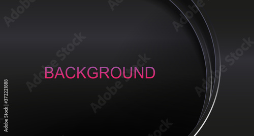 Abstract dark background, curved curtains with light edging