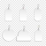 collection price tag on transparent background, blank labels with paper cut style.