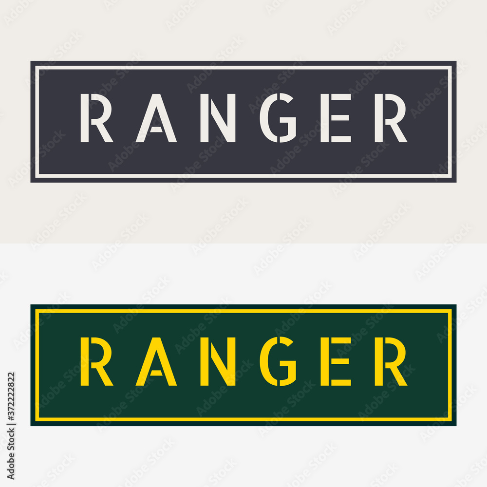 Military Patches. Army Badge. Emblem of Ranger. Design Elements for Military Style Jackets Shirt and T-Shirts