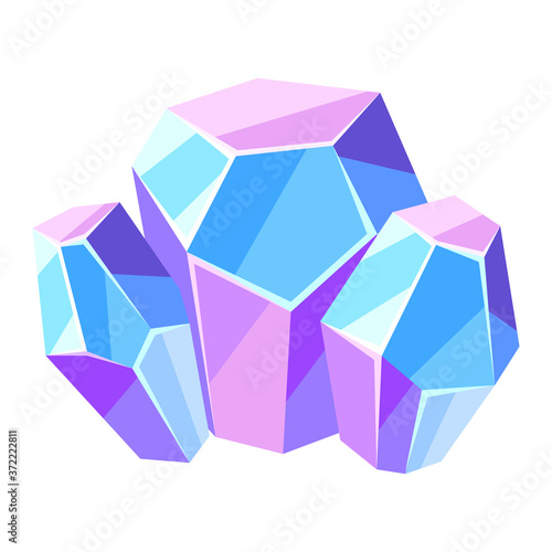 Illustration of crystal or mineral.