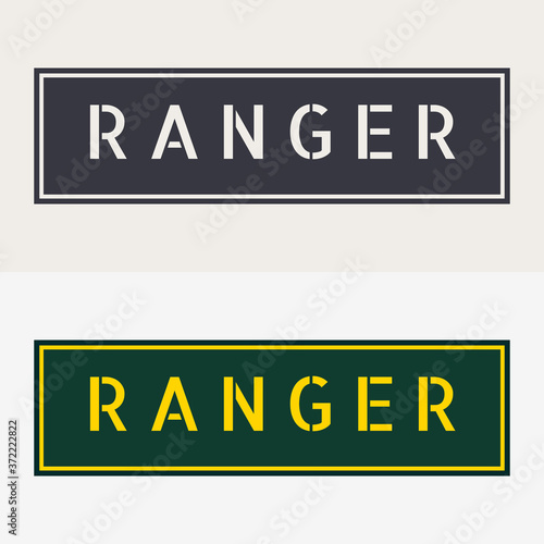 Military Patches. Army Badge. Emblem of Ranger. Design Elements for Military Style Jackets Shirt and T-Shirts