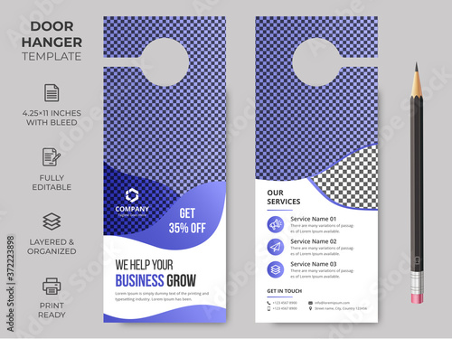 Business Corporate Door Hanger, Vector illustration, modern Door hanger, do not disturb and make up room sign Premium Vector, Door hanger design template