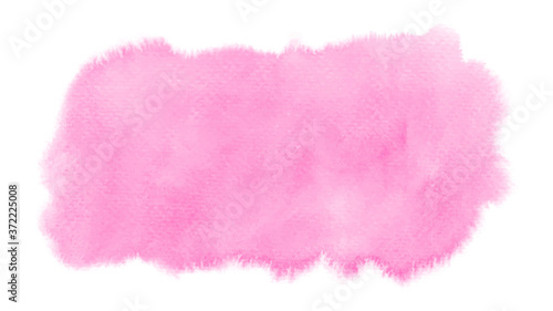 Abstract bright pink watercolor stain on white background