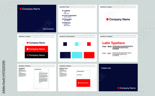 Corporate identity template set. Brand book design.
