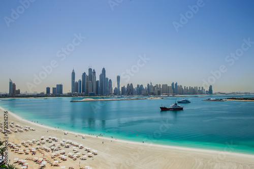 Photography DUBAI, UAE - MARCH31 : View of modern skyscrapers in Jumeirah beach residence on March 31, 2016 in Dubai, JBR - artificial canal city, carved along a 3 km stretch of Persian Gulf shoreline