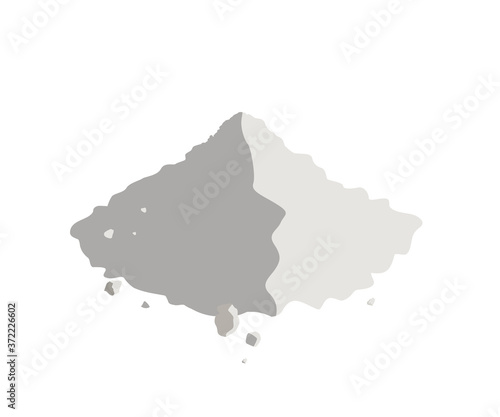 Grey Powder of Gypsum, Clay or Diatomite Isolated