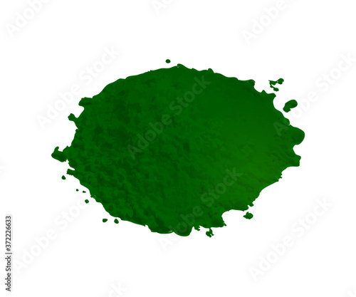 White Powder of Gypsum, Clay or Diatomite Isolated on Grey Background