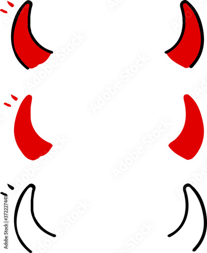Satan horns or devils horn in red colour