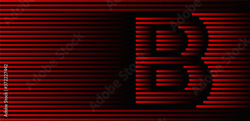Alphabet B line art Text poster vector illustration Design.