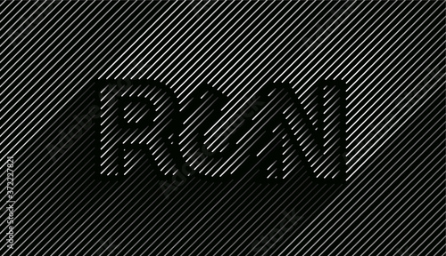 Run calligraphic text vector illustration design.