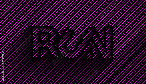 Run calligraphic text vector illustration design.